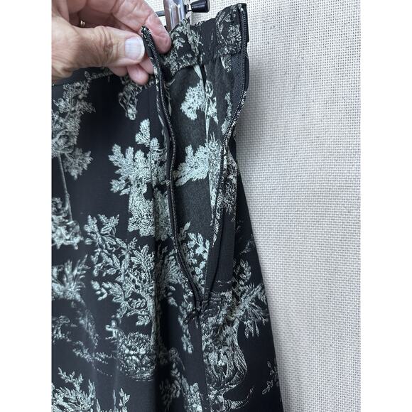 Vintage Kathie Lee Black Floral Toile Maxi Skirt Women’s Size 12 Waist 32” - Picture 5 of 10
